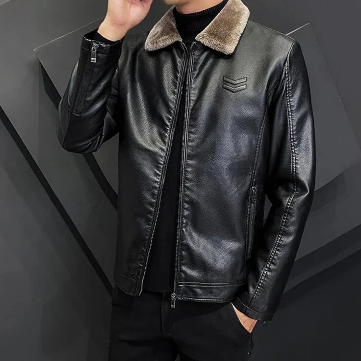 Alpine Luxe Faux Leather Shearling Jacket