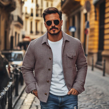 Kent Houndstooth Shirt Jacket