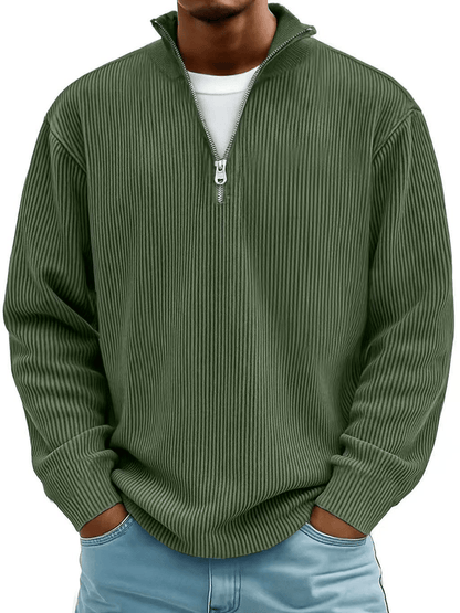 Ribbed Half-Zip Pullover