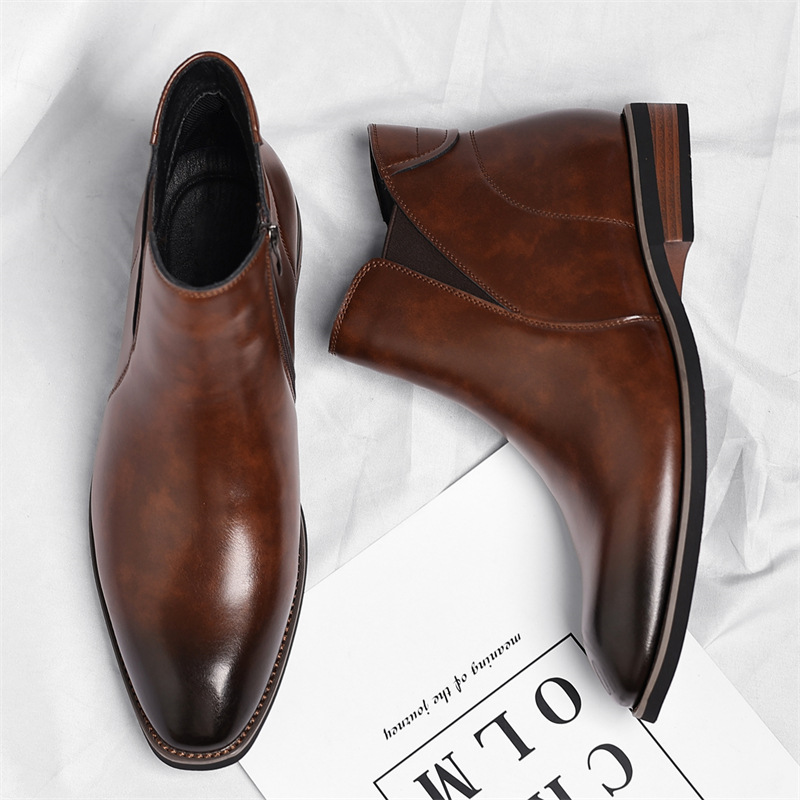 Cristiano Faux Leather Chelsea Boots
