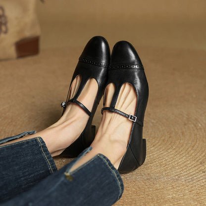 Miska Genuine Leather Flats