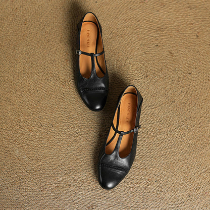 Miska Genuine Leather Flats