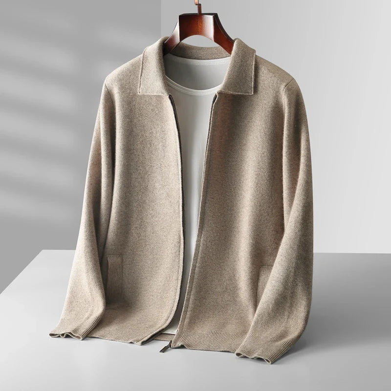 Elvano Wool-Lapel Cardigan