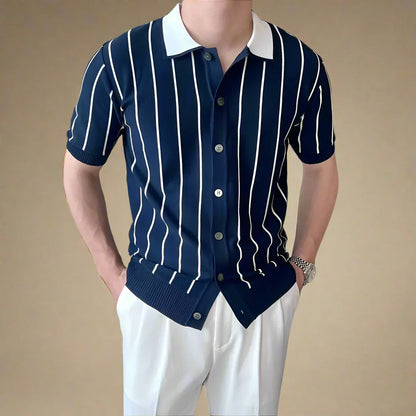 Matteo Striped Knit Polo