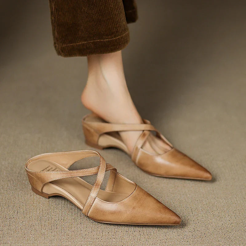 Helene Genuine Leather Mules