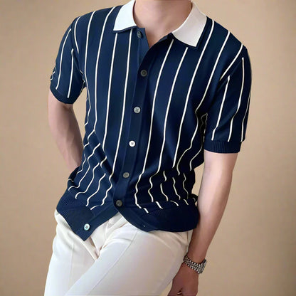 Matteo Striped Knit Polo
