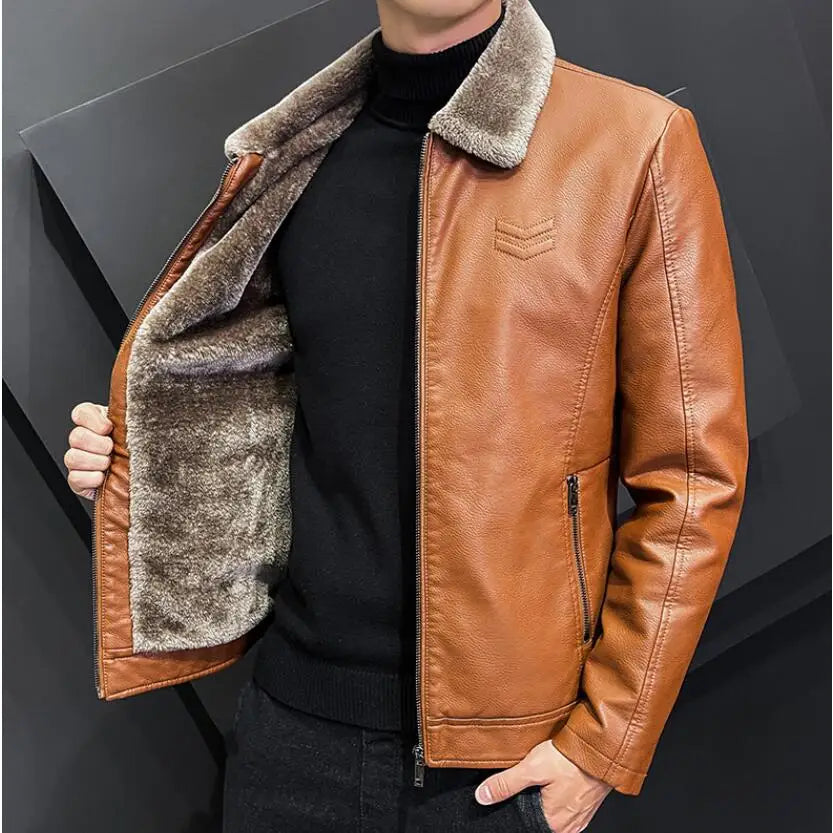 Alpine Luxe Faux Leather Shearling Jacket