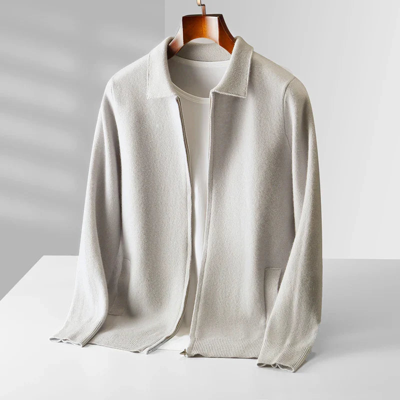 Elvano Wool-Lapel Cardigan