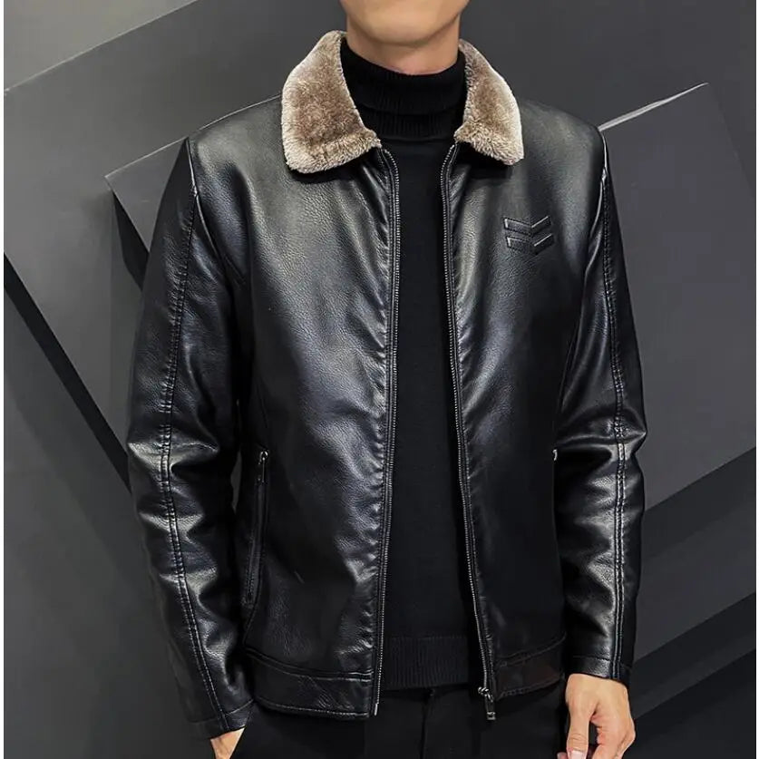 Alpine Luxe Faux Leather Shearling Jacket