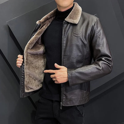 Alpine Luxe Faux Leather Shearling Jacket