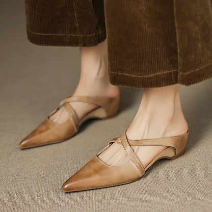 Helene Genuine Leather Mules
