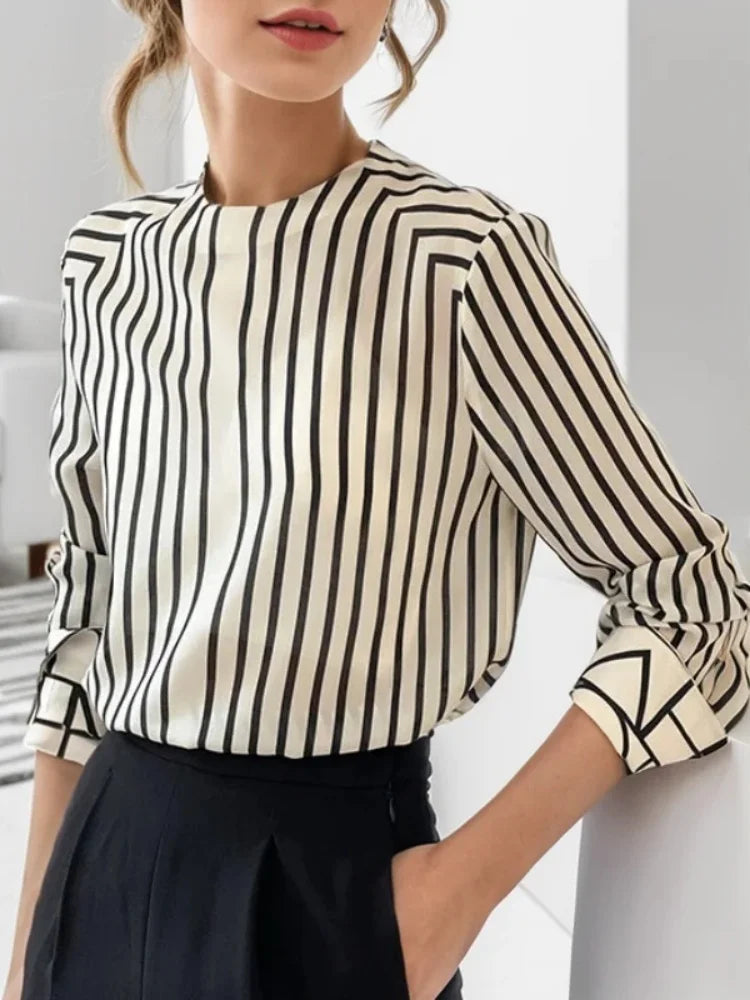 StripeLuxe™ Patterned Blouse