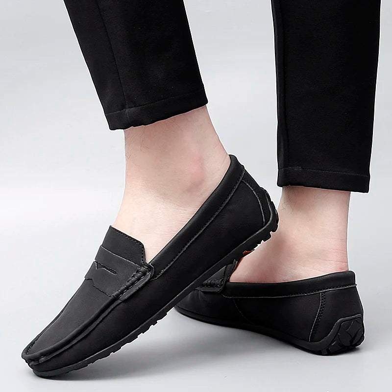 Corvane Faux Leather Loafers