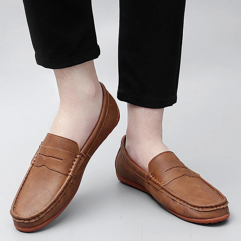 Corvane Faux Leather Loafers