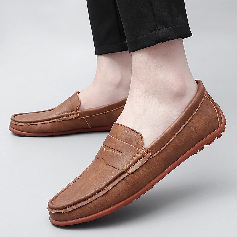 Corvane Faux Leather Loafers