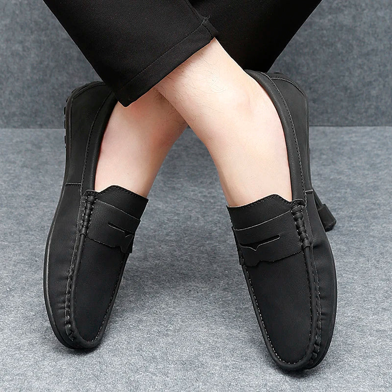 Corvane Faux Leather Loafers