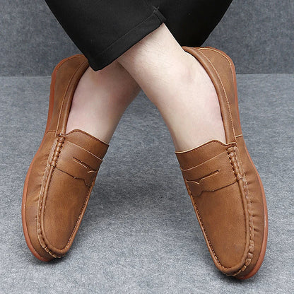 Corvane Faux Leather Loafers