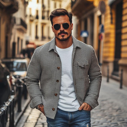 Kent Houndstooth Shirt Jacket